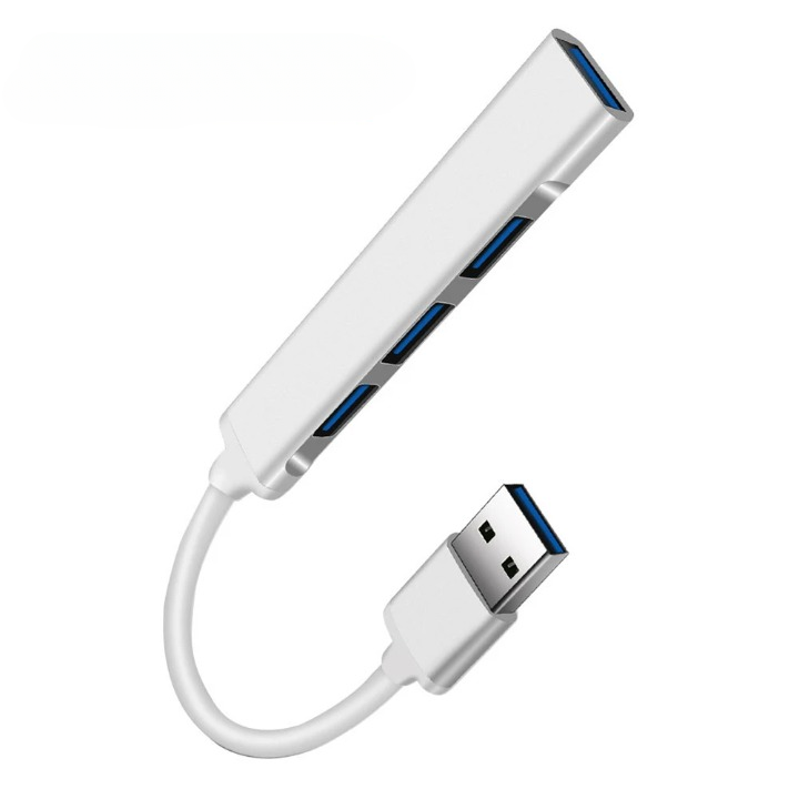 Multifunktionaler Veyno 4-Port USB Hub, Typ A Anschlüsse, USB 3.0, für PC & Laptop.