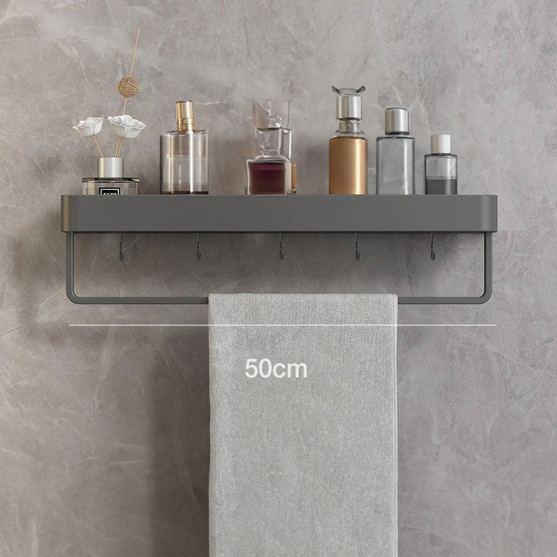 Stilvolles graues Badezimmerregal, selbstklebendes Wandregal für Dusche & Bad. Ablage ohne Bohren für moderne Ordnung.