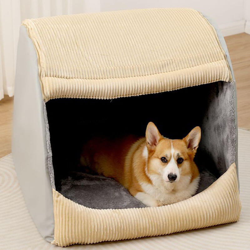 Kuscheliges, großes Flanell-Hundebett in Grau. Waschbarer Schlafplatz für großen Komfort.