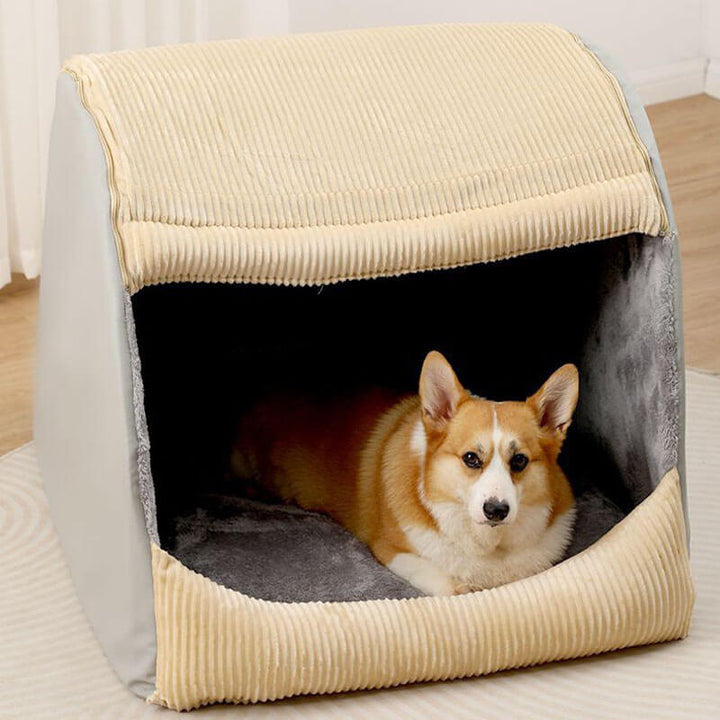 Kuscheliges, großes Flanell-Hundebett in Grau. Waschbarer Schlafplatz für großen Komfort.