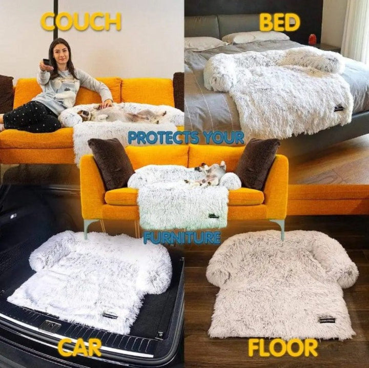 Kuscheliges Tierbett, grau, für Hunde, fördert warmen und tiefen Schlaf.