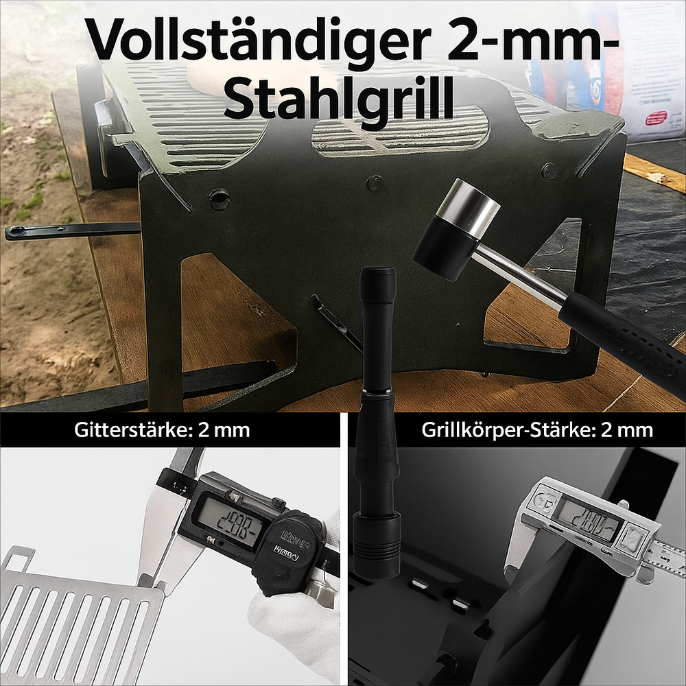 Kompakter GrillFix Klappgrill für unterwegs. Leichtgewichtiger Reise- und Campinggrill mit schnellem Aufbau.