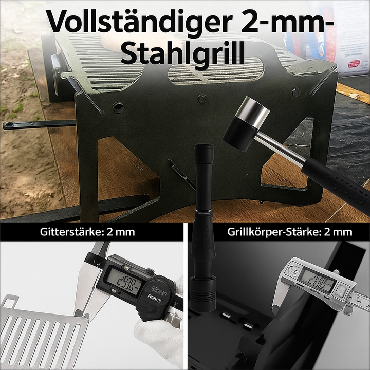 Kompakter GrillFix Klappgrill für unterwegs. Leichtgewichtiger Reise- und Campinggrill mit schnellem Aufbau.