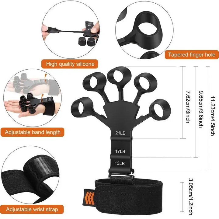 Vielseitiger GripMaster Hand- & Fingertrainer mit anpassbarem Widerstand für individuelles Kraft- & Geschicklichkeitstraining.