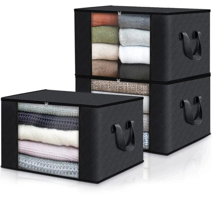 Große Aufbewahrungstasche für Kleidung mit Reißverschluss, ideal für Saisonkleidung und Bettdecken.