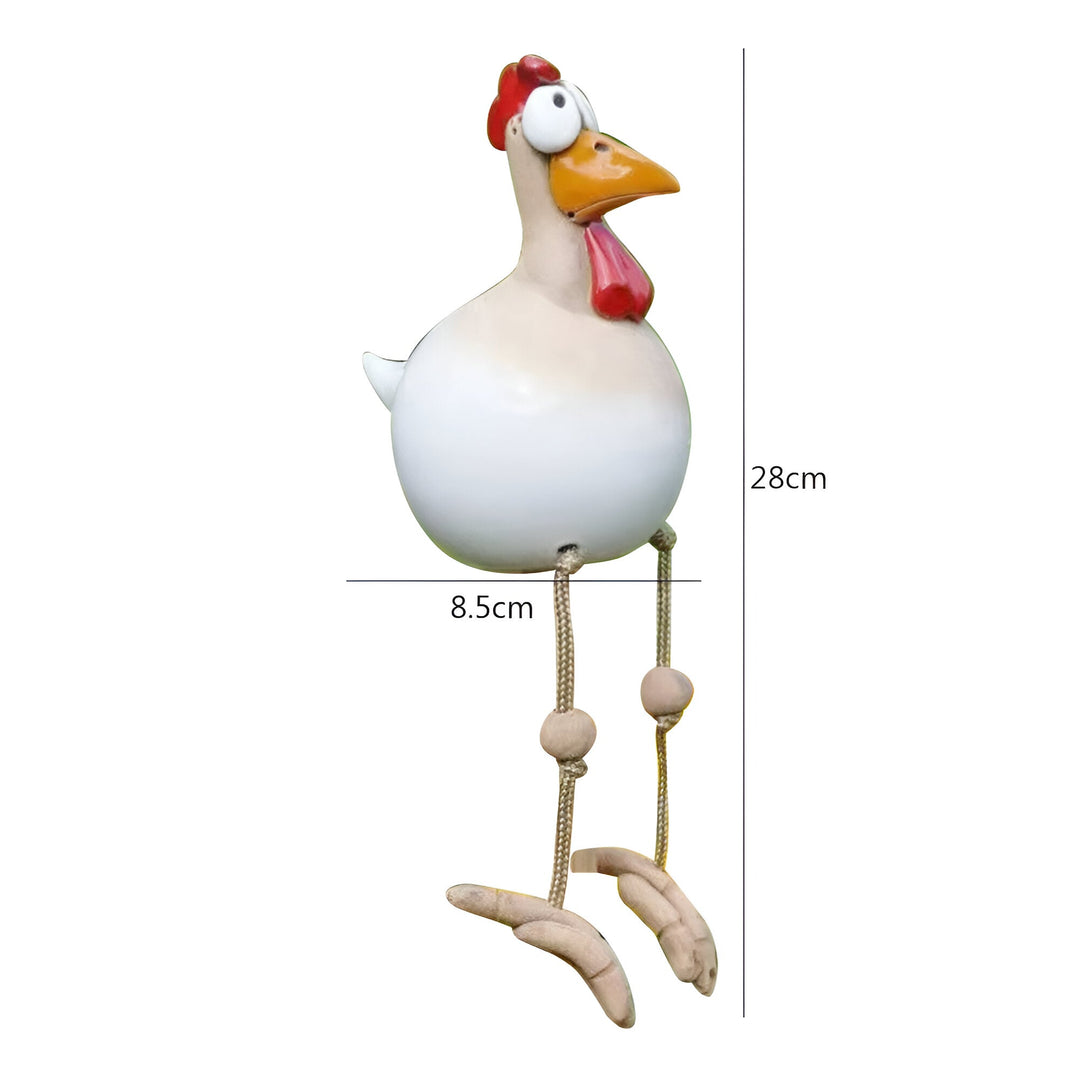 Seitenansicht der detaillierten Harz Huhn Figur, perfekte Garten Deko Tierfigur.
