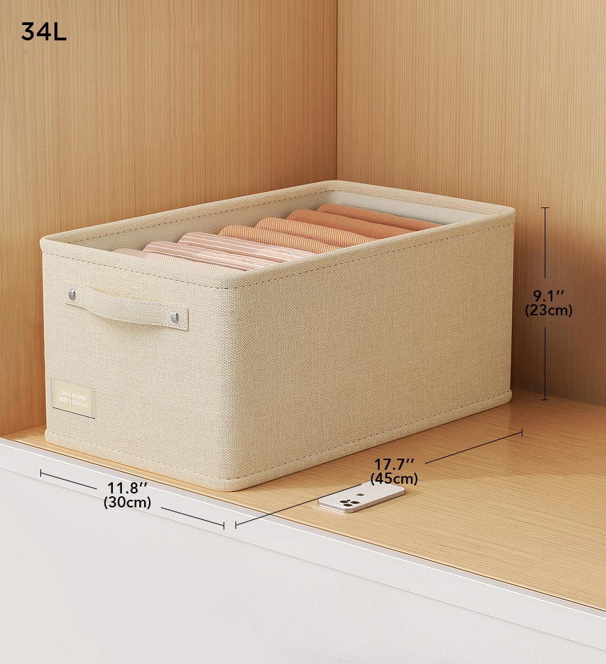 Große, robuste Aufbewahrungsbox faltbar für Kleiderschrank und Heimorganisation; einfach zu handhaben.