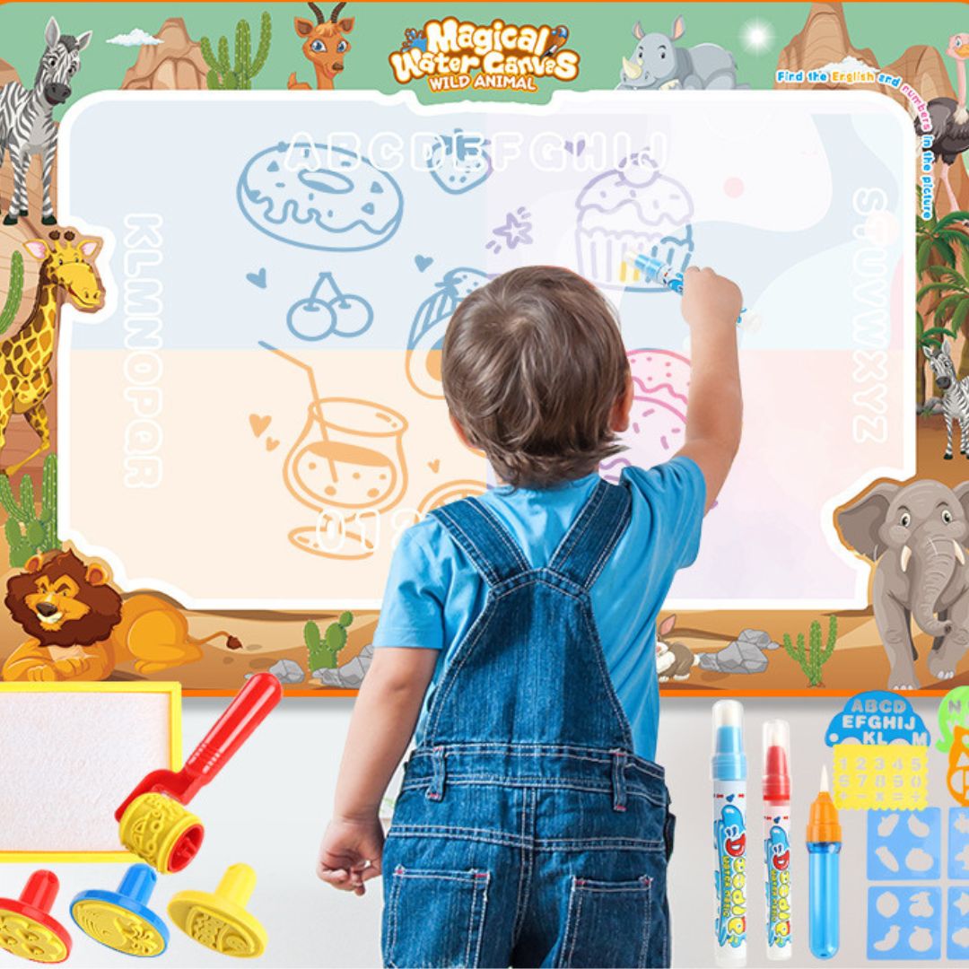 Große Kinder Wasser-Malmatte für fleckenfreien Kreativspaß. Pädagogisches Lernspielzeug zum Malen ohne Chaos.