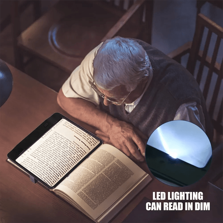 LED-Leselupe für Bücher & Dokumente, 3-fache Ganzseiten-Vergrößerung. Ermüdungsfrei lesen, augenfreundlich für Senioren.
