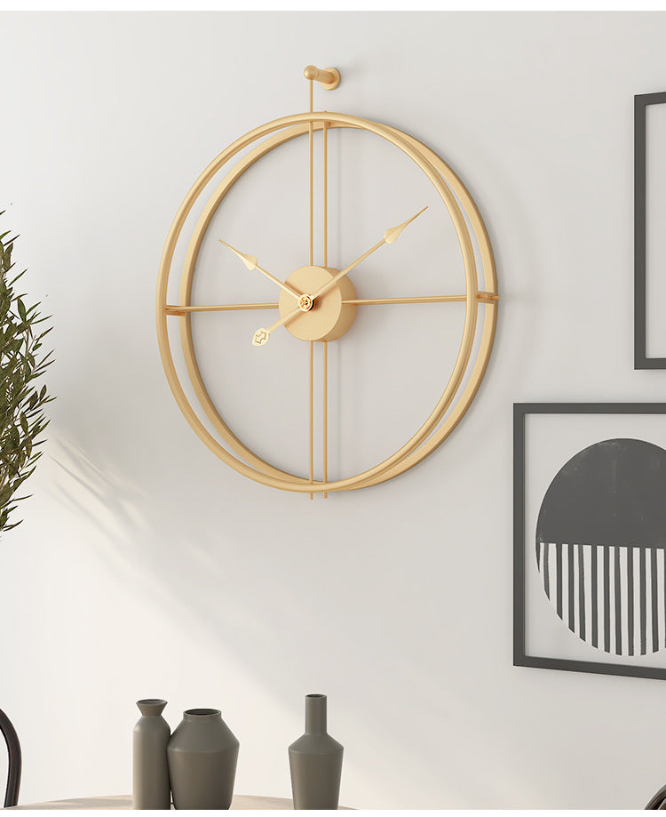 Große, minimalistische nordische Wanduhr (50 cm) in elegantem Schwarz für ein modernes Wohnzimmer-Design. Lautlos & dekorativ.