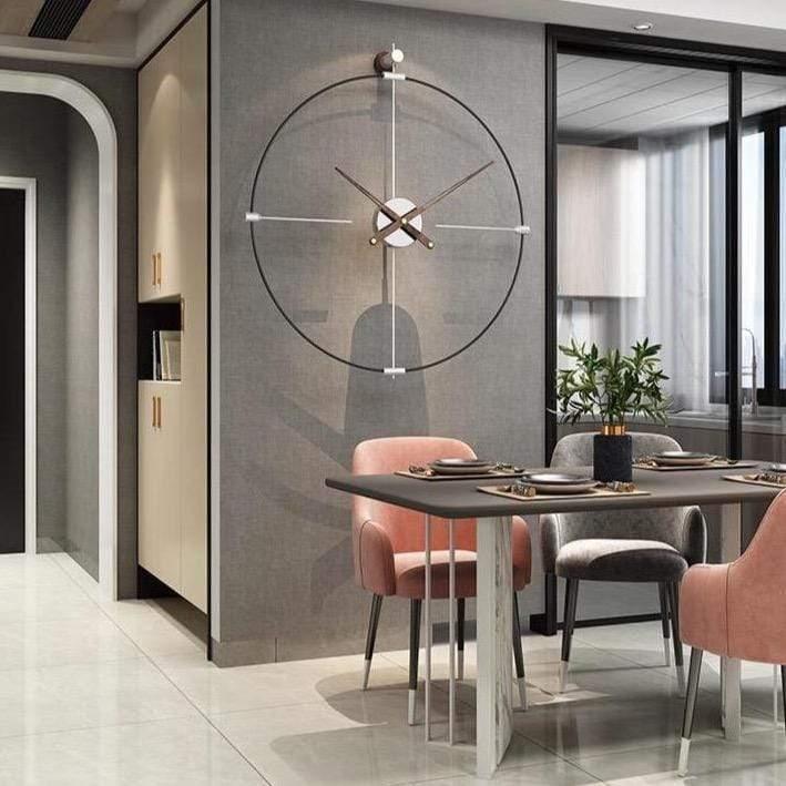 Moderne XXL Wanduhr, minimalistisch, schwarz. Perfekte Dekoration für Wohnzimmer & Büroräume.