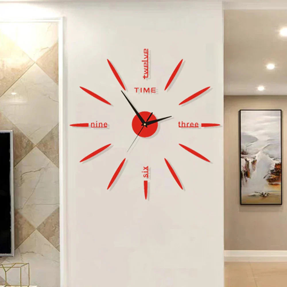 Premium XL Acryl Wanduhr, DIY modernes Spiegel Design für elegante Wohnzimmer und Schlafzimmer Wände.