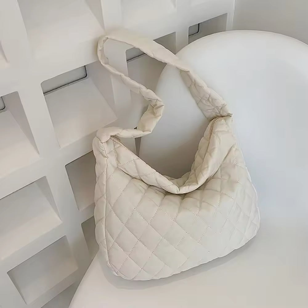 Vielseitige große Damen Puffer Schultertasche, wasserdicht & strapazierfähig, ideal für Fitnessstudio & Reisen.