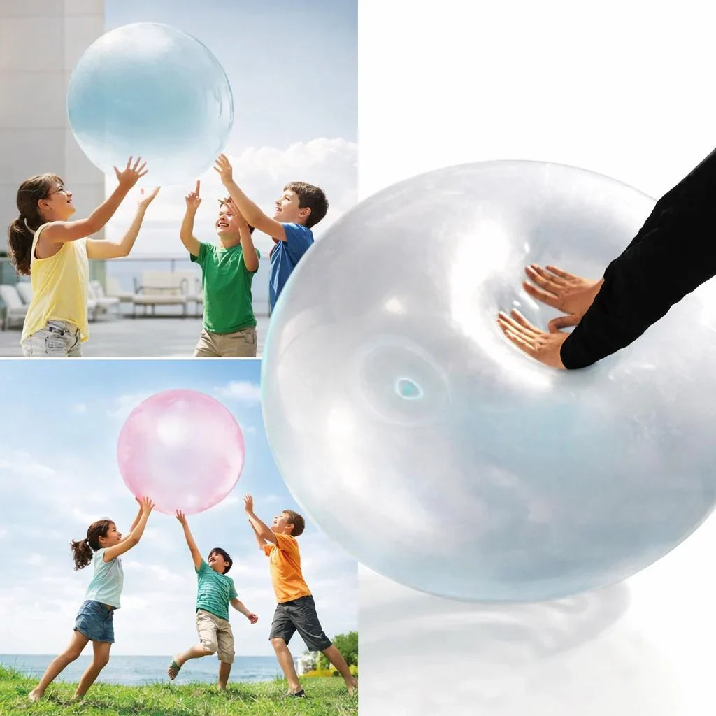 Aufblasbarer XXL Gummiball für Kinder; reißfestes TPR Material für endlosen Outdoor-Spielspaß.