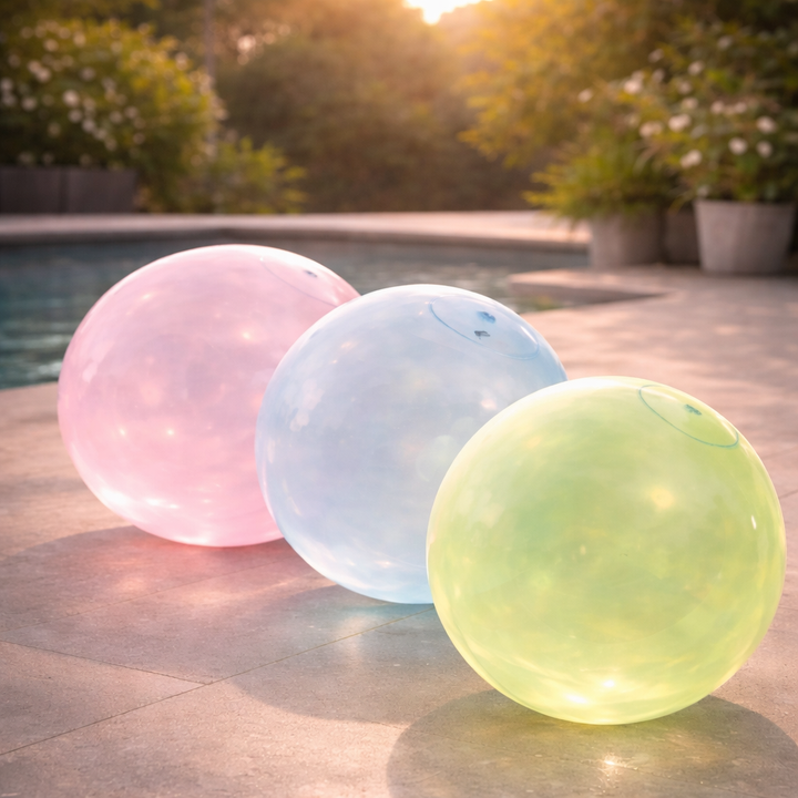 XXL Gummiball, aufblasbar & reißfest aus TPR, ideal als Kinderball für Garten & Strand.