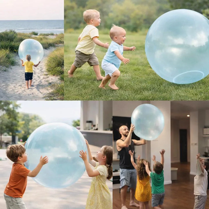 Großer Kinderball, aufblasbar, für Familienspiel im Garten, Strand oder Outdoor-Bereich.