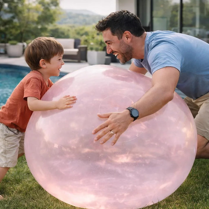 Robuster, reißfester XXL Gummiball für Kinder; aufblasbar für unendlichen Outdoor-Spielspaß.