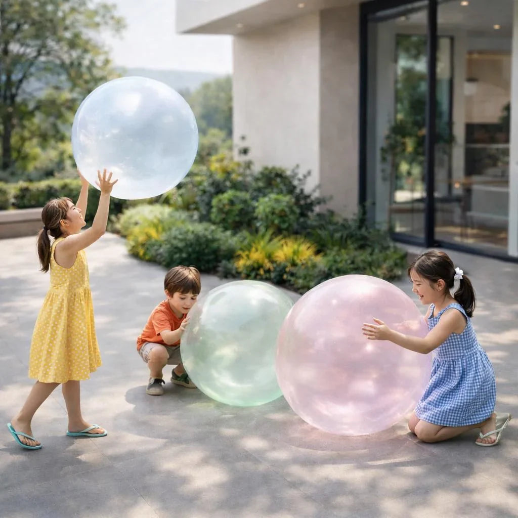 Aufblasbarer Gummiball für Kinder; reißfest und groß für Familienspiel & Garten-Spaß.