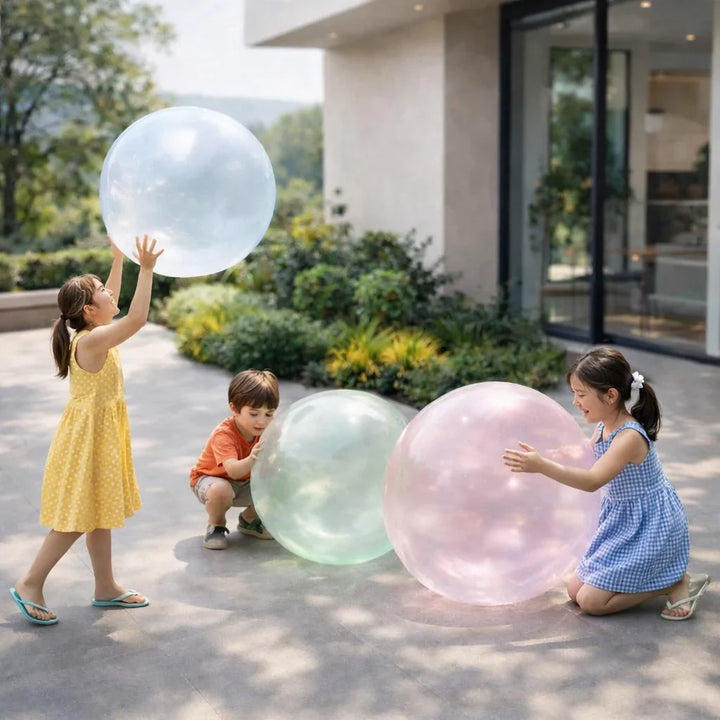 Aufblasbarer Gummiball für Kinder; reißfest und groß für Familienspiel & Garten-Spaß.