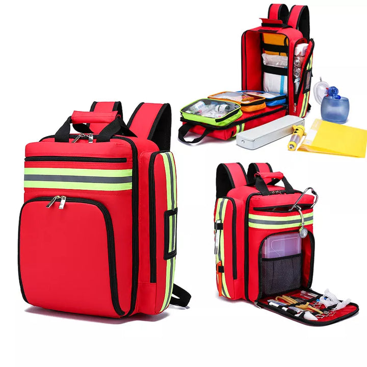 Großer Unisex Erste-Hilfe- & Überlebensrucksack, wasserabweisend für Outdoor und Notfälle.