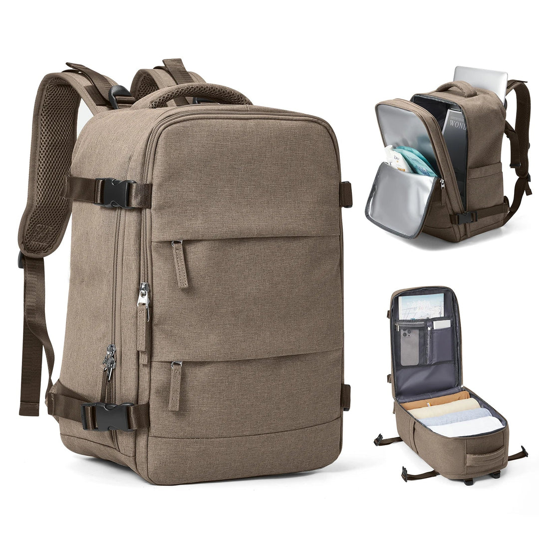 Person pendelt mit dem wasserdichten Laptoprucksack durch die Stadt; ideal für den Arbeitsweg.