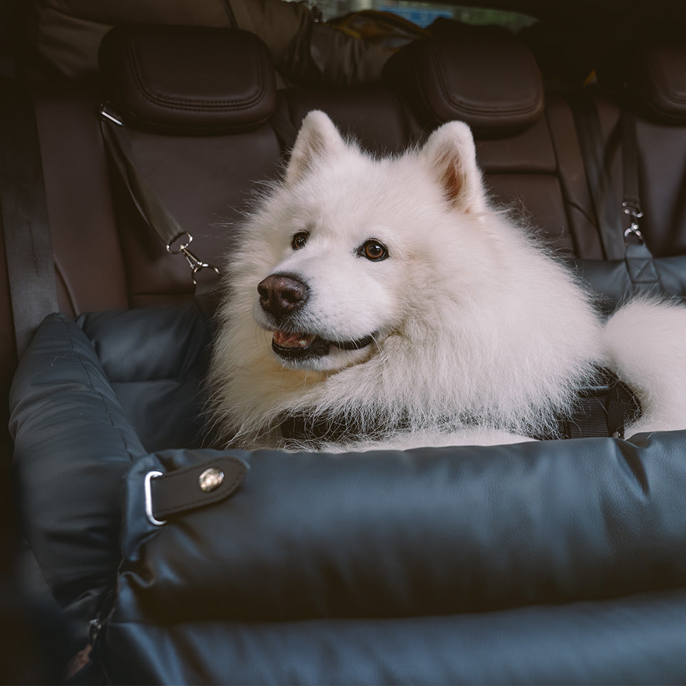 Robustes Kunstleder Hundeautositz-Bett, komfortables Reisebett für den Transport großer Hunde.