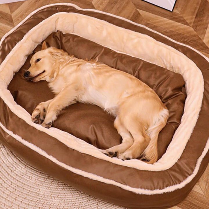 Weiches, gemütliches Plüsch Haustierbett, perfekt für Tiefschlaf und maximale Wärme für große Hunde.
