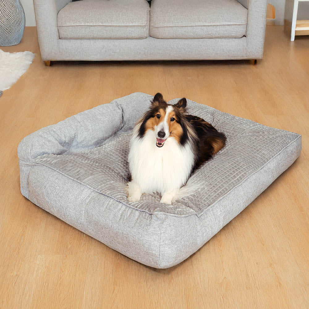 Weiches, waschbares Eckbett für Hunde & Katzen, idealer gemütlicher Schlafplatz.
