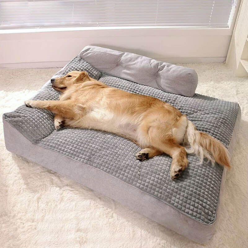 Großes waschbares Haustierbett, weich & kuschelig, ideal für Hunde & Katzen.