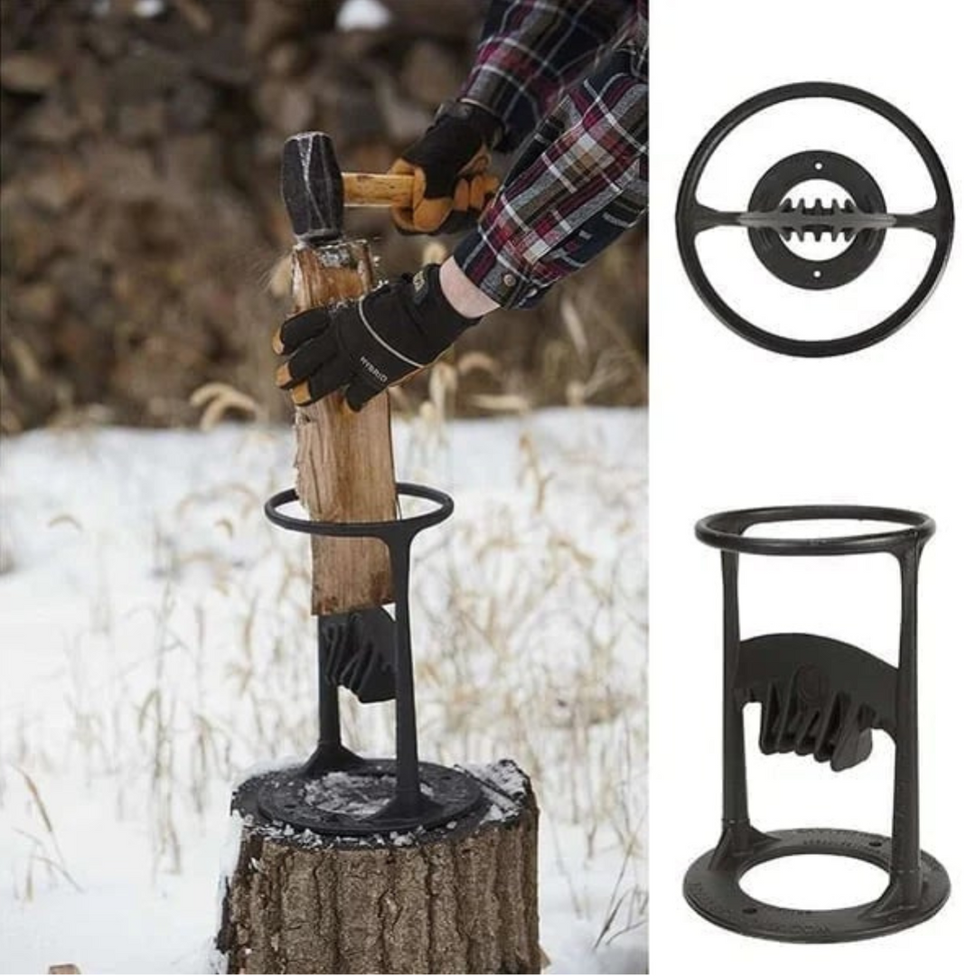 Gusseisen Holzspalter für Kaminholz, sicheres & müheloses Spalten von Brennholz; robustes Kaminzubehör.