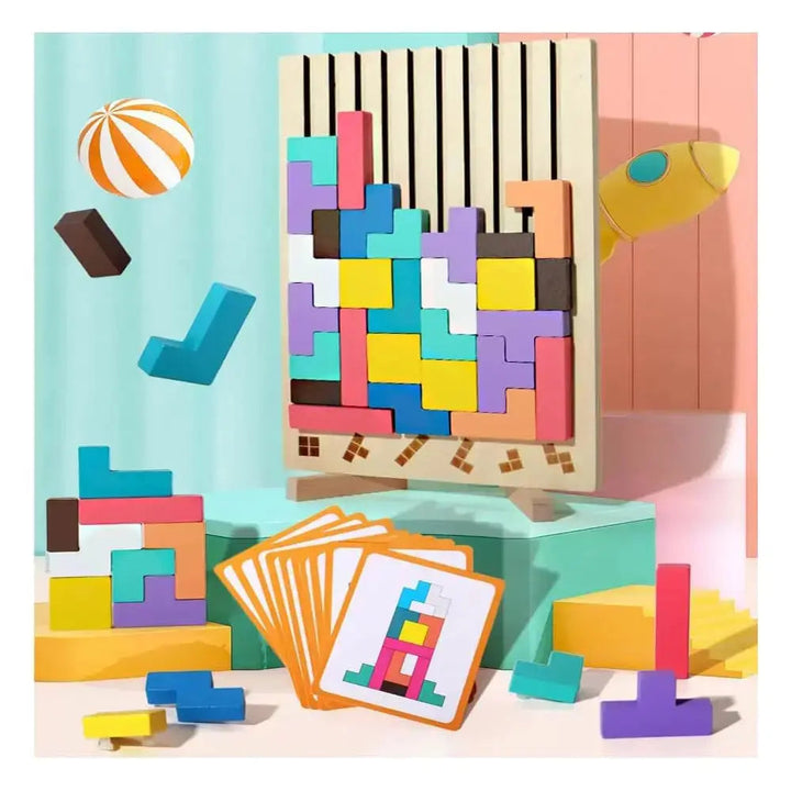 Spaßiges Geschenk: Hölzernes Balance-Stapelspiel, das Geschicklichkeit und Geduld bei Kindern fördert.