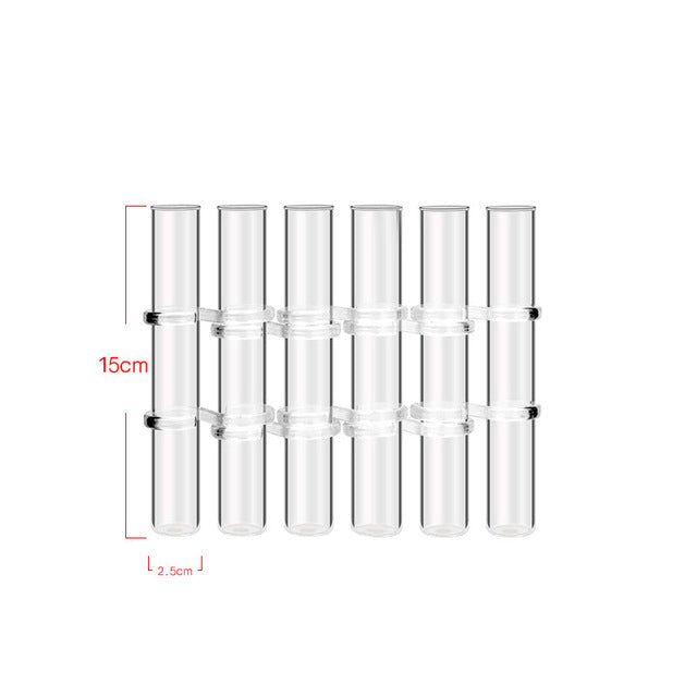 Hängendes Glas Vasenröhren-Set für Blumen, Hydrokultur und Wanddekoration. Ideal für minimalistische Wohnkultur.