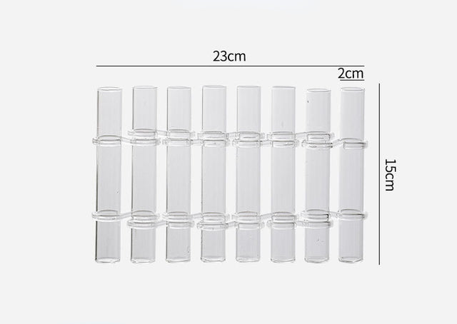 Elegante minimalistische Glasvasenröhren, hängend, zur Dekoration von Wänden und für Hydrokultur-Pflanzen. Modern.