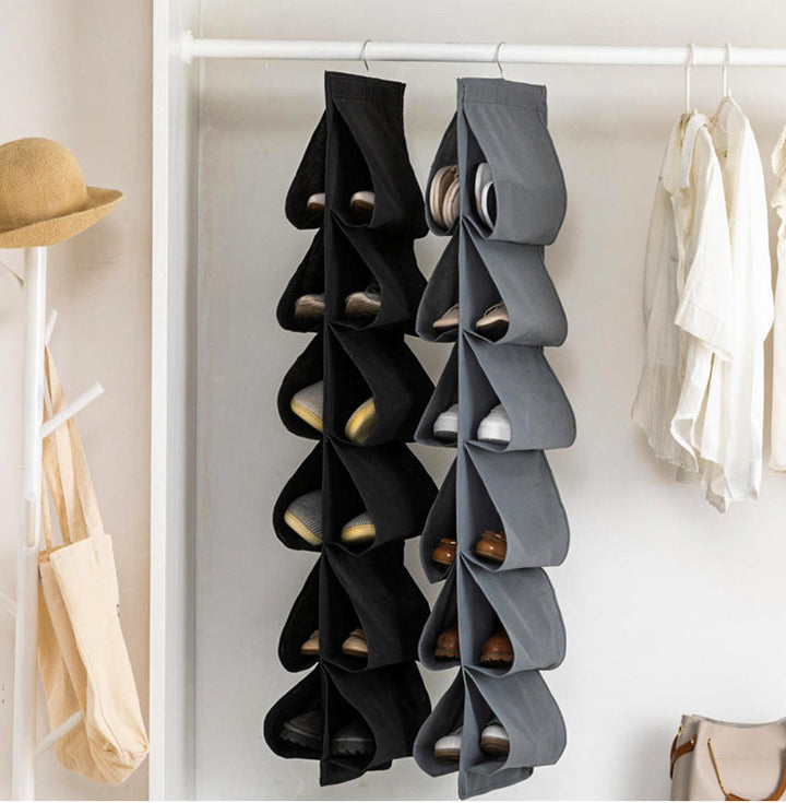 Hängendes Schuhregal für platzsparende Schuhaufbewahrung im Schrank oder an der Tür. Optimale Organisation für Ihr Zuhause.