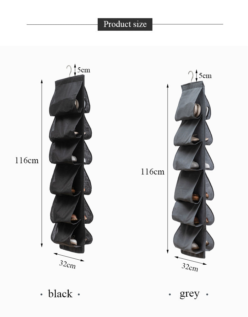 Praktisches Türregal für Schuhe. Dieses hängende Schuhregal nutzt ungenutzten Raum optimal aus und hält Ihr Zuhause ordentlich.