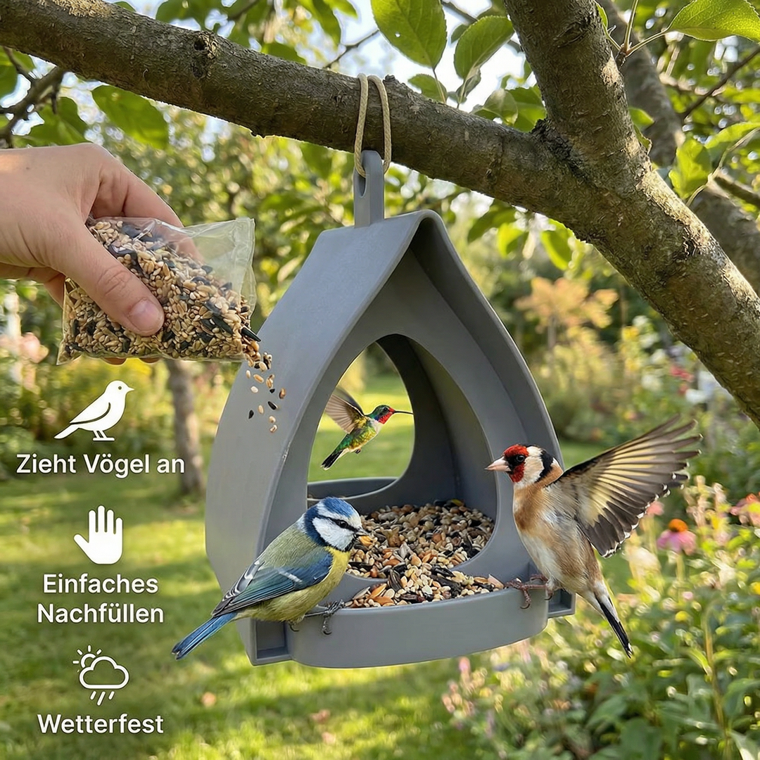 Wetterfestes Futterhaus zum Aufhängen für Wildvögel, perfekt für Garten & Außenbereich.