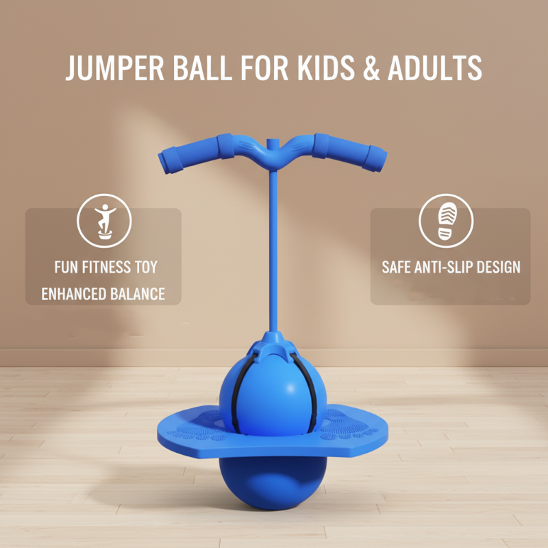 Großer Kinderhüpfball mit rutschfester Plattform & Griffen, ideal für Spiel & sportliche Aktivität.
