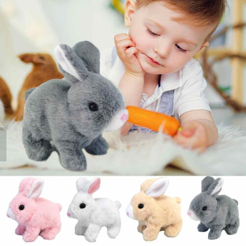 Hüpfender Plüschhase für Kinder; interaktives, batteriebetriebenes Kinderspielzeug, weiches Kuscheltier.