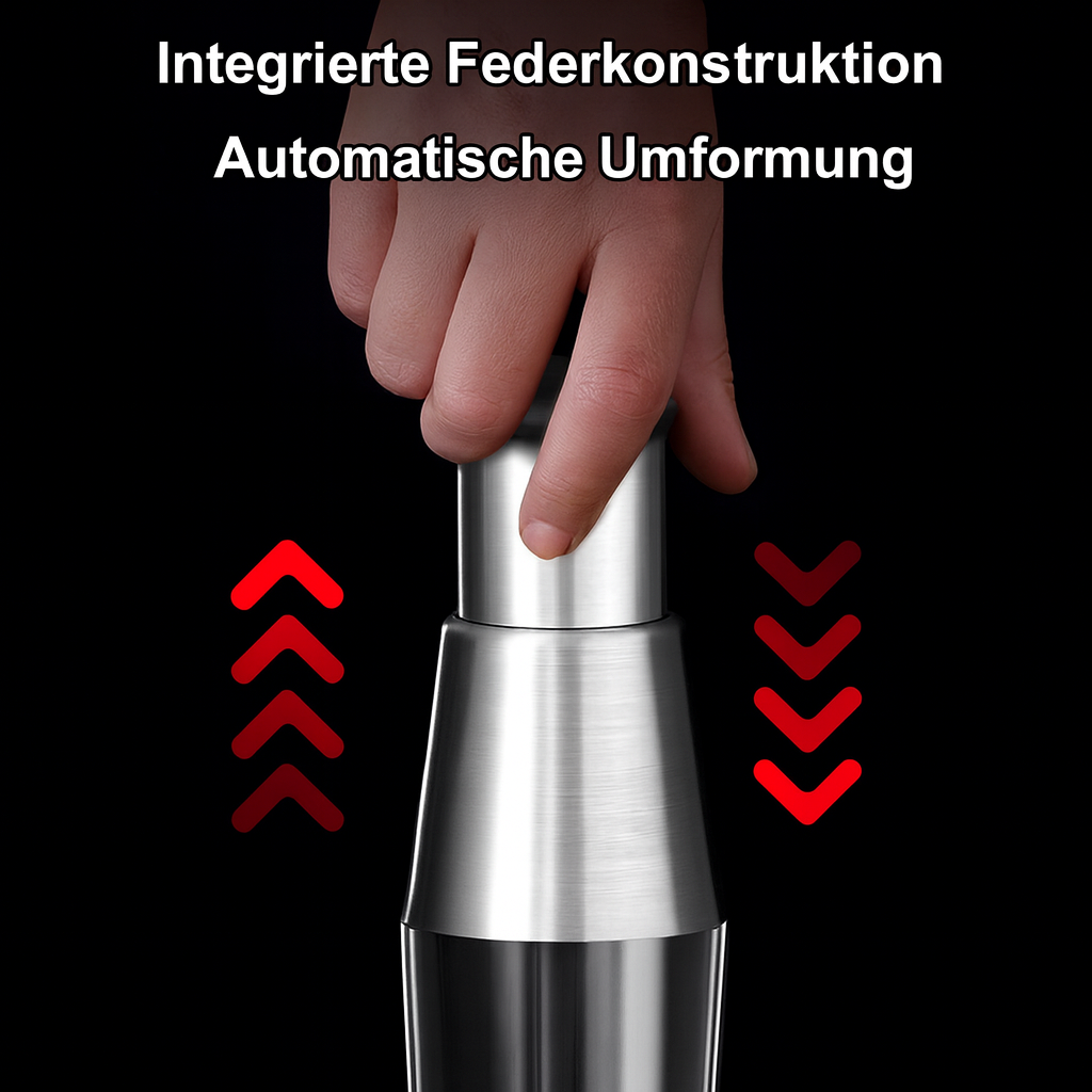 Ergonomischer Küchenhelfer mit scharfen Edelstahlklingen zum mühelosen Zerkleinern von Zutaten.