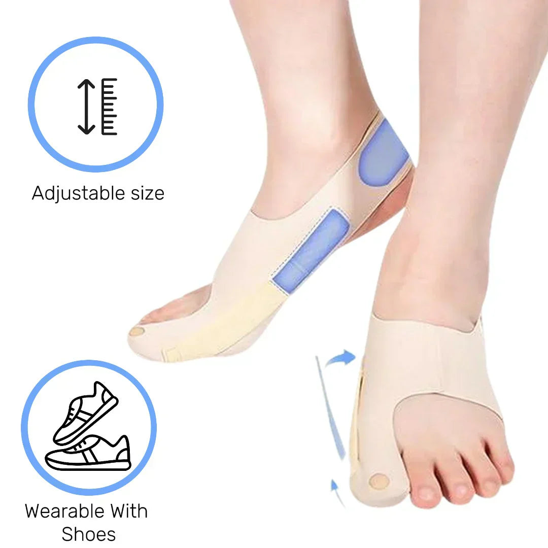 Komfortable Hallux Valgus Fußschiene für die Nacht; sanfte Zehenkorrektur im Schlaf.
