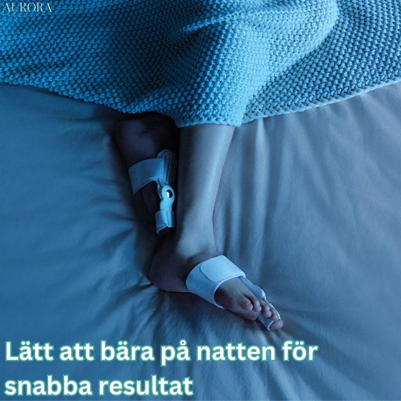Sanfte Zehenkorrektur mit Hallux Valgus Schiene zur Verbesserung der Fußfehlstellung.