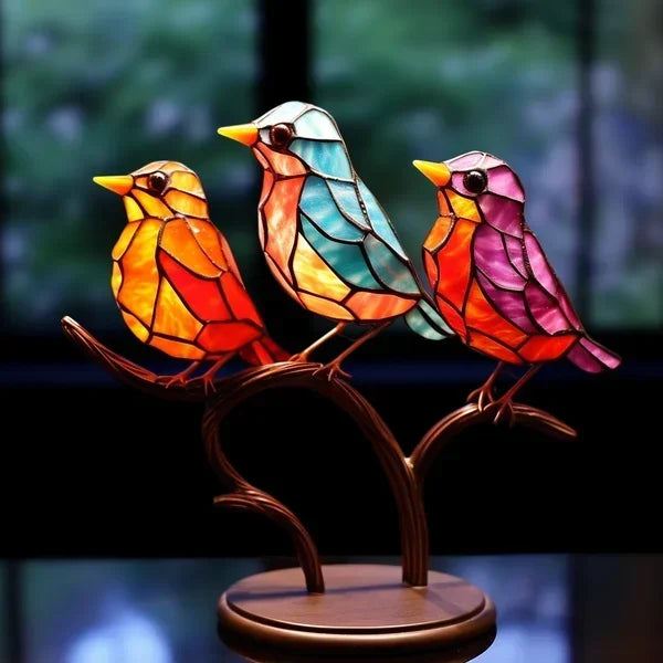 Einzigartige Farbglasvögel, handgefertigt, ideale Geschenkidee und exklusive Dekoration für Ihr stilvolles Zuhause.