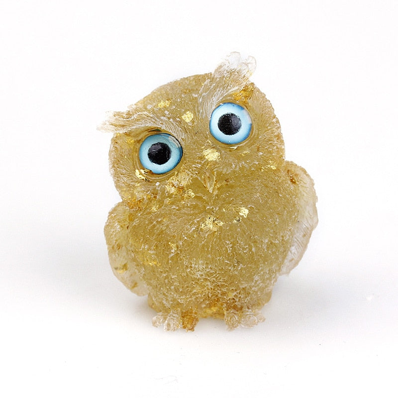 Hochwertige Eulenfigur aus Naturkristall, handgefertigt, langlebig und ästhetisch.