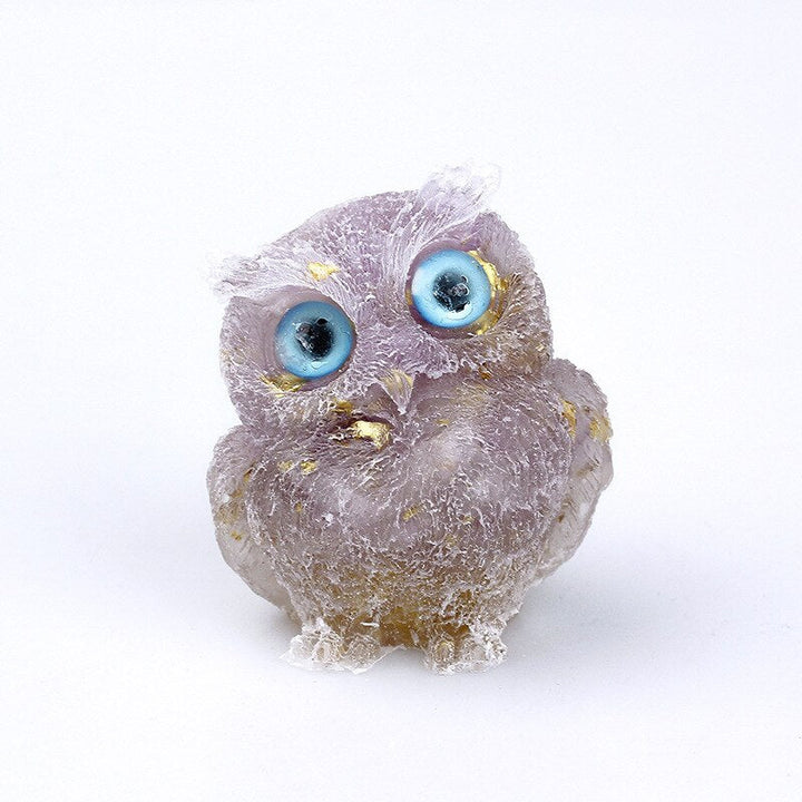 Naturkristall Eulenfigur, handgemacht, verleiht jedem Raum eine besondere Note.