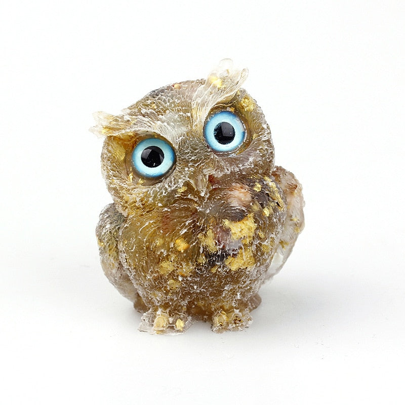 Stilvolle Kristall Eulenfigur, handgemacht, ein einzigartiges Wohnaccessoire und Geschenkidee.