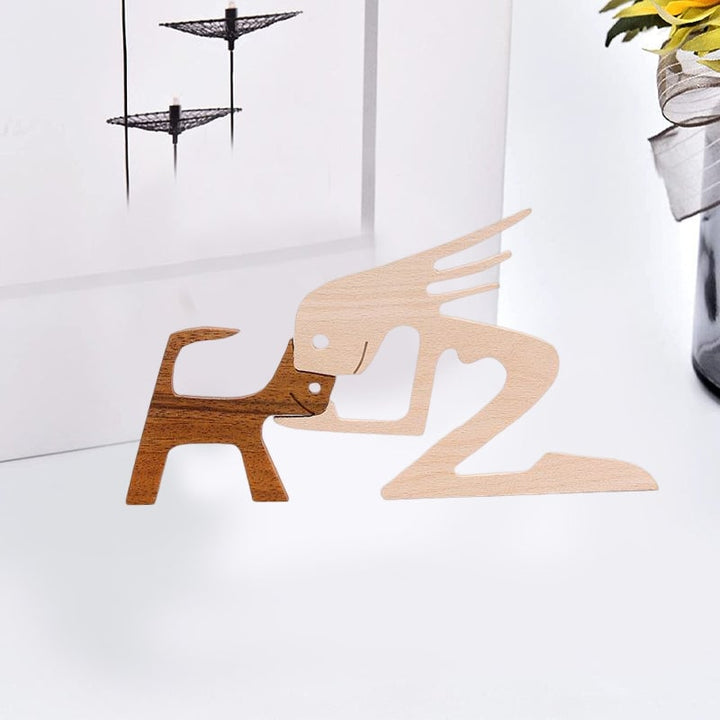 Naturholz Tierdeko: Handgefertigte Tierfigur, ein Blickfang für moderne Wohnkultur.