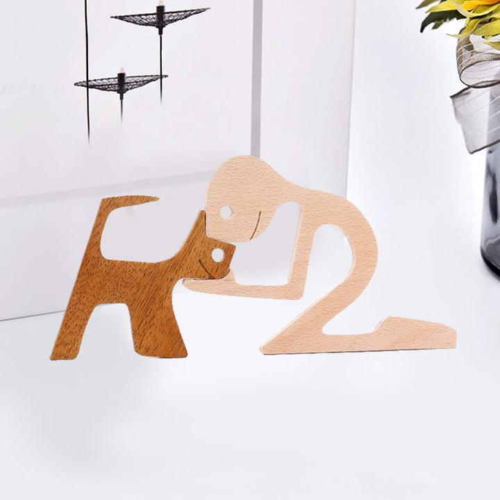 Holzskulptur einer Tierfigur, handgeschnitzt, bringt die Natur ins Haus, langlebig.