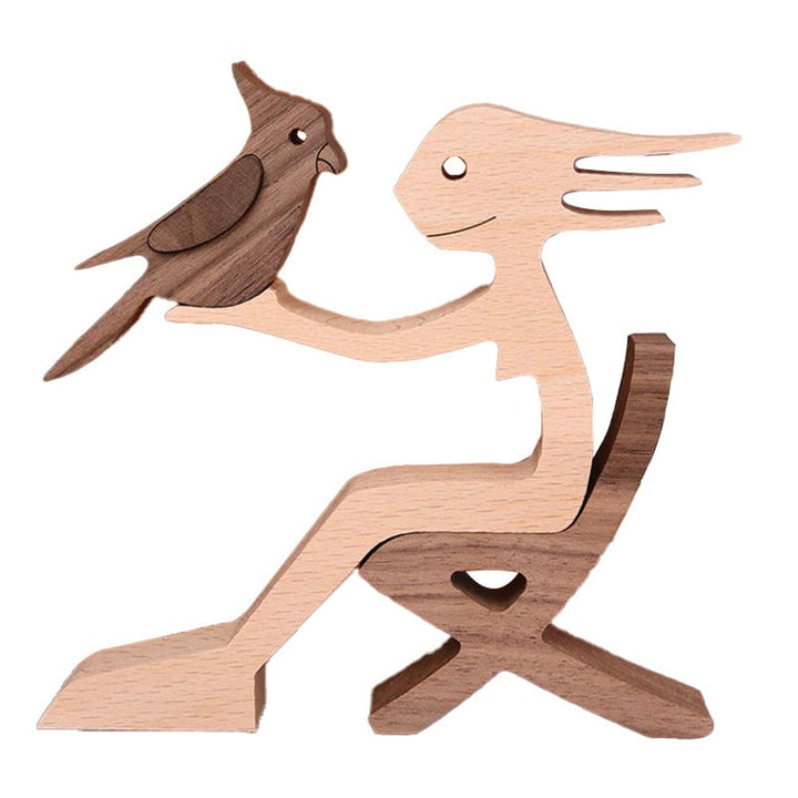 Einzigartige Naturholz Tierfigur, handgemacht, eine besondere Geschenkidee für Tierfreunde.