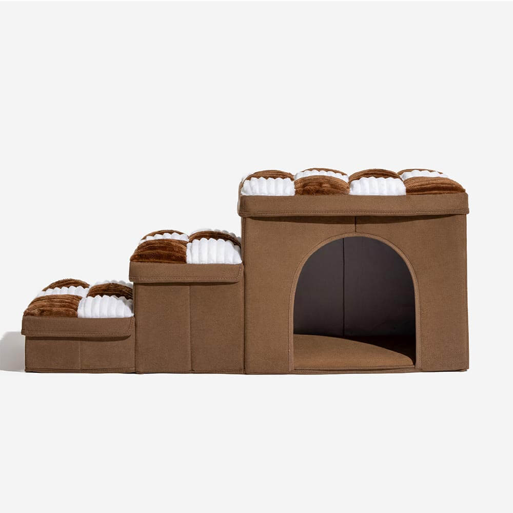 Robuste Hundetreppe mit Stauraum; aus Polypropylen, ideal für Gelenkschutz bei Hunden.