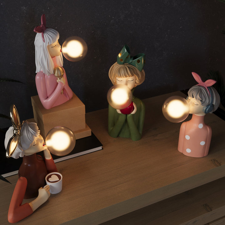 Kunstvolle handgefertigte Tischlampe. Einzigartiges Glas-Harz-Design, schafft stilvolle Wohnkultur und Licht.